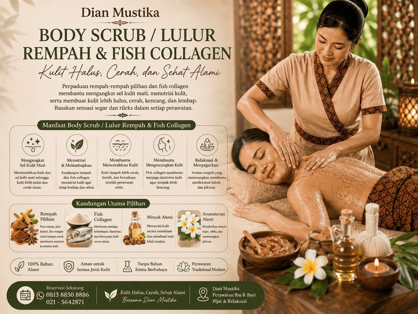 Body Scrub / Lulur Rempah dan Fish Collagen: Perawatan Tubuh untuk Kulit Lebih Terawat